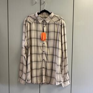 Men's YoungLA Pearl Snap, Viscose, Lightweight NWT XL MintLatte,